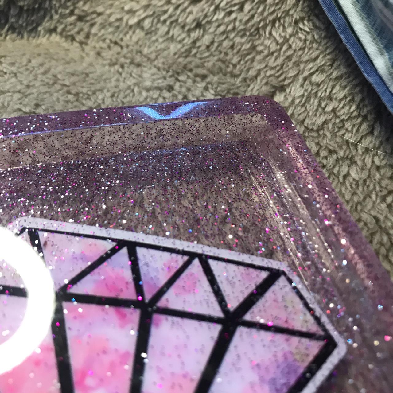Chanel Rolling Tray!! Light pink and silver sparkles - Depop