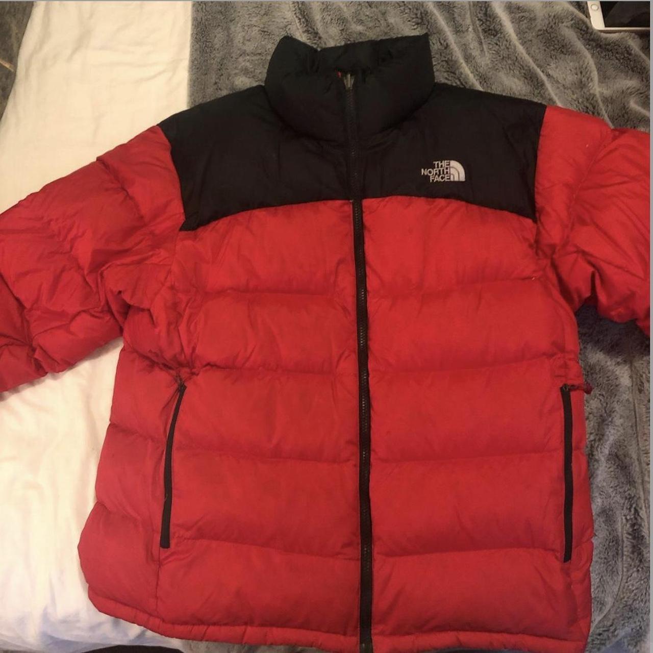 Red north face puffer jacket Size: large Mens/womens - Depop