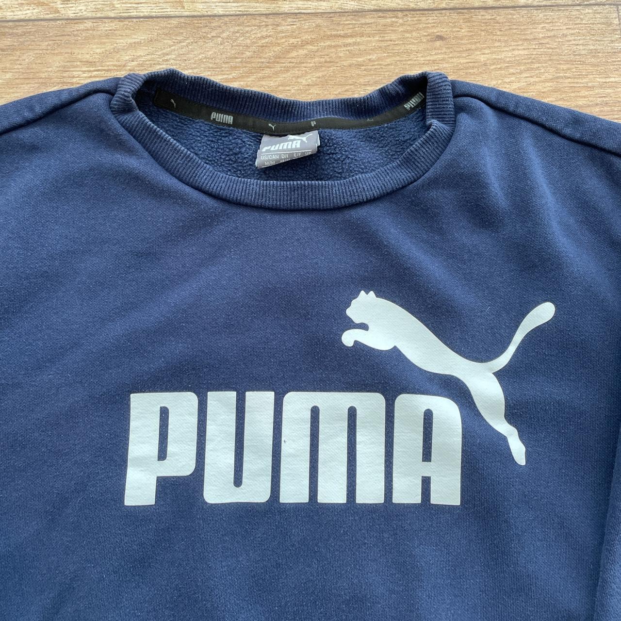 Puma spell out sweatshirt Puma sweatshirt in navy... - Depop