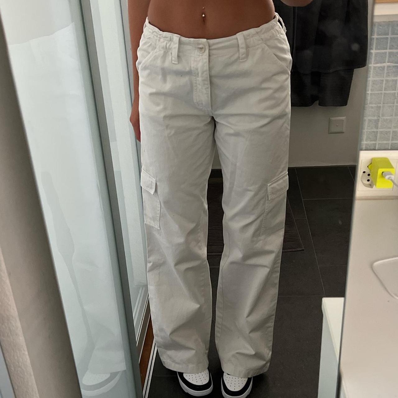 White high waisted cargo pants from Subdued The most - Depop