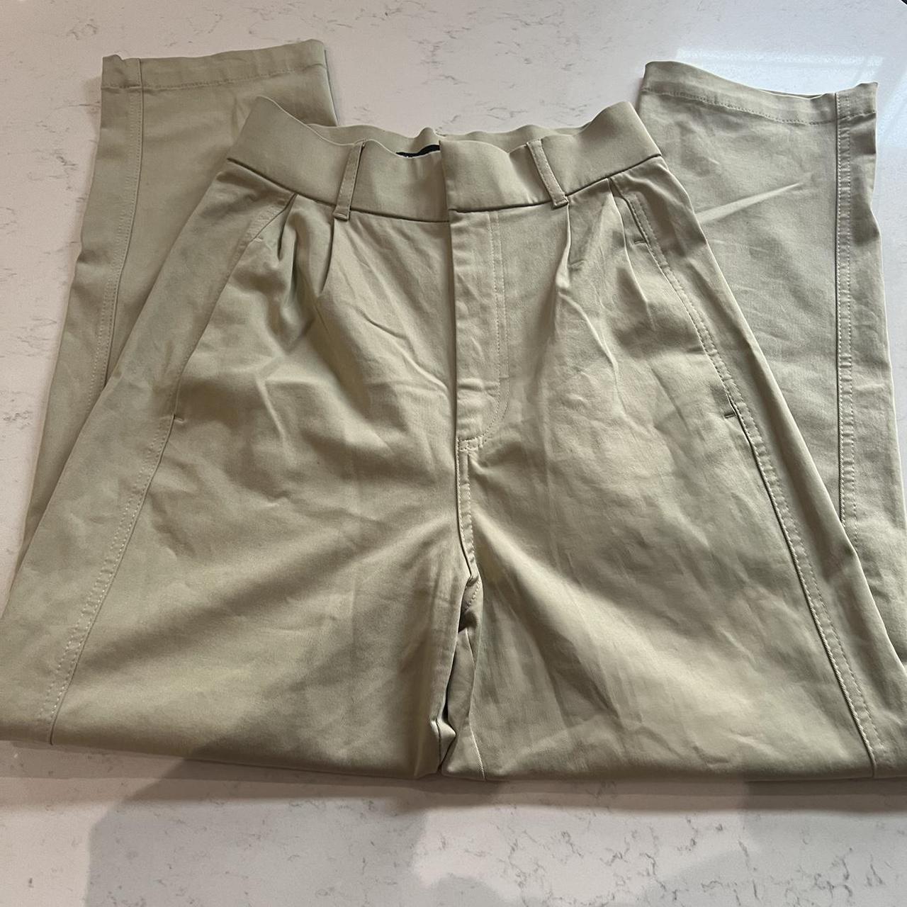 Light Khaki carrot style trousers from Zara! In a uk... - Depop