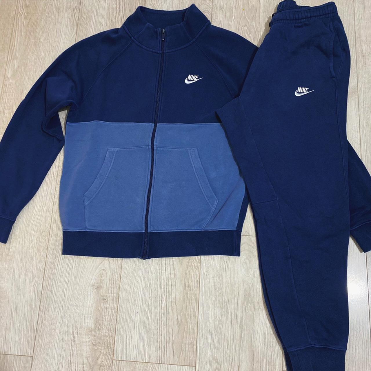 Nike chariot fleece online tracksuit blue