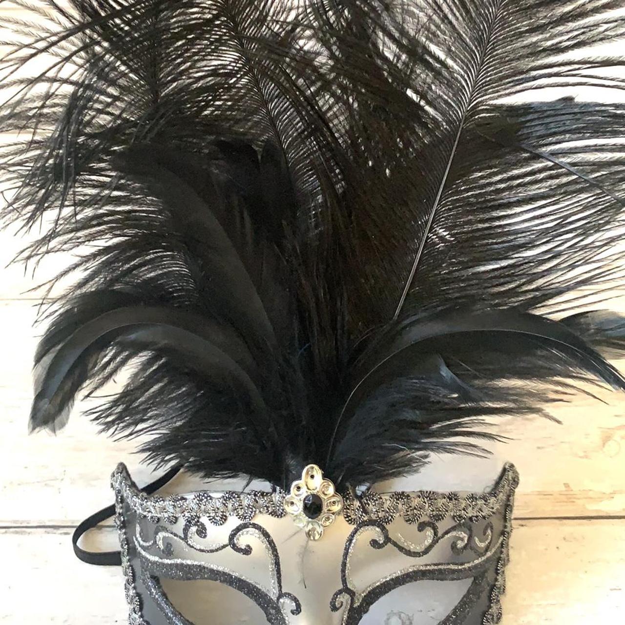 Masquerade Silver and Black Facemasks Depop