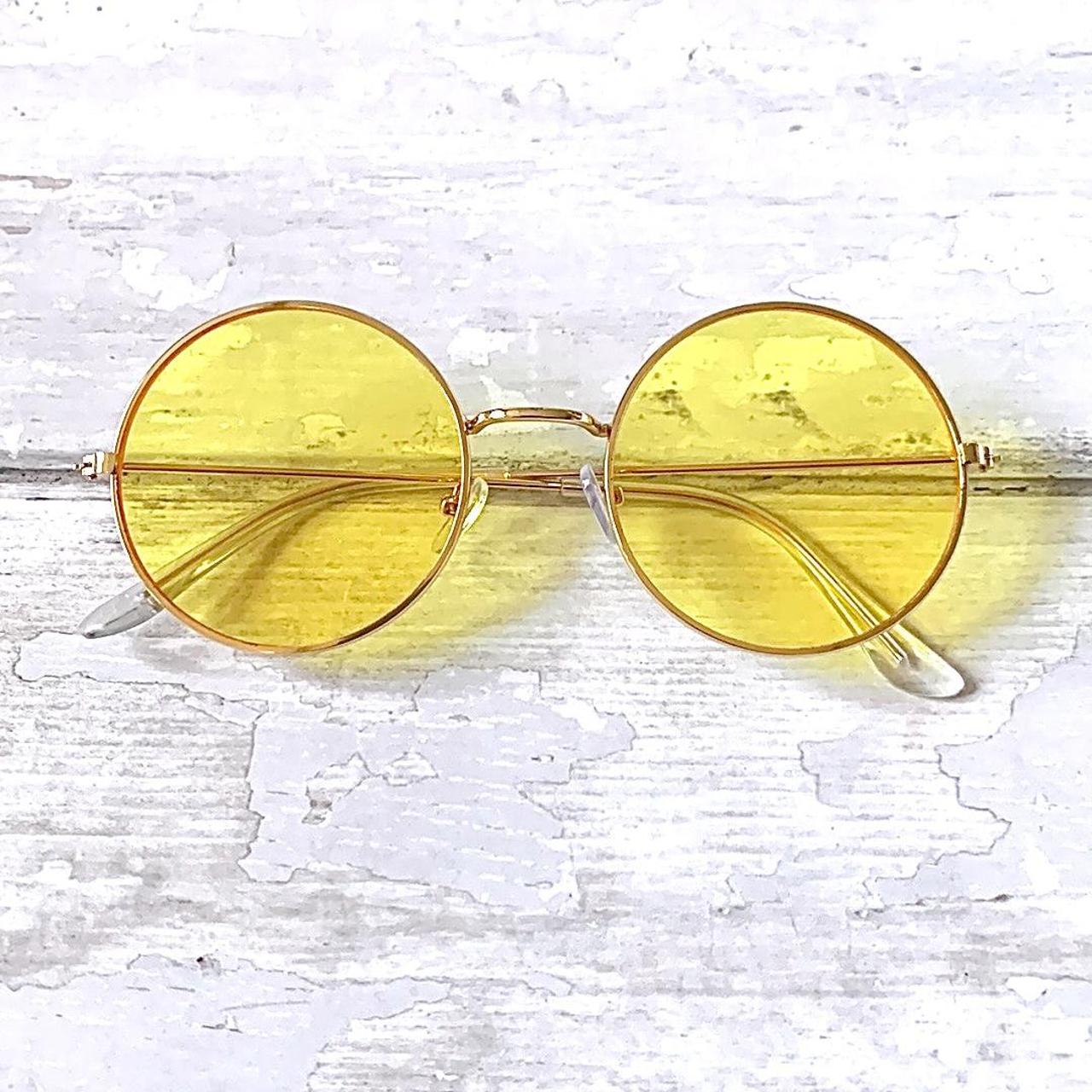 Yellow tinted cheap circle glasses