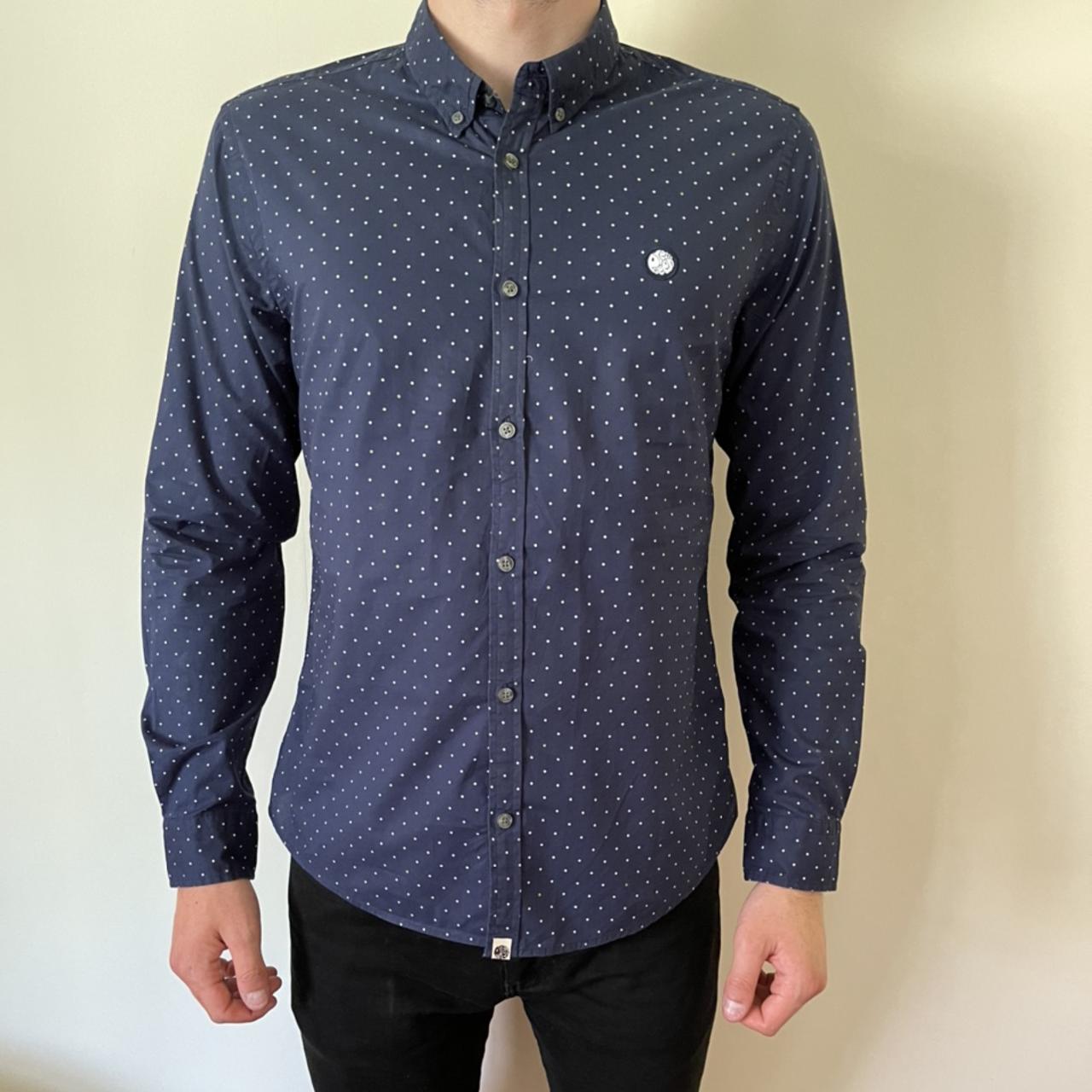 Pretty green white and green polka dot shirt