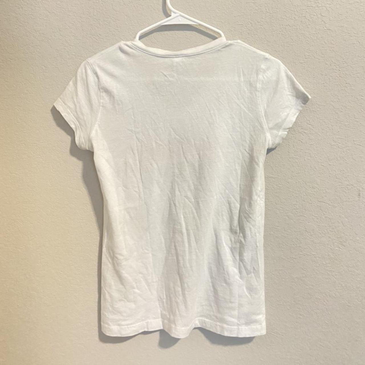 Women's White and Orange T-shirt | Depop