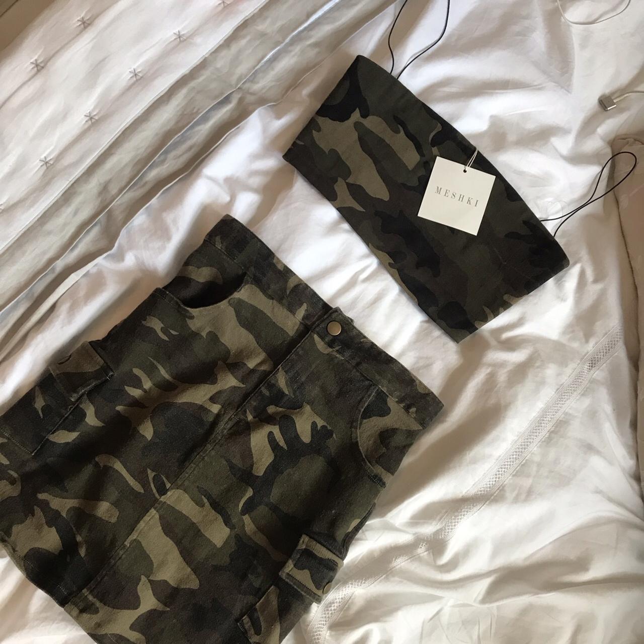 MESHKI veronica camo skirt in size XS matching