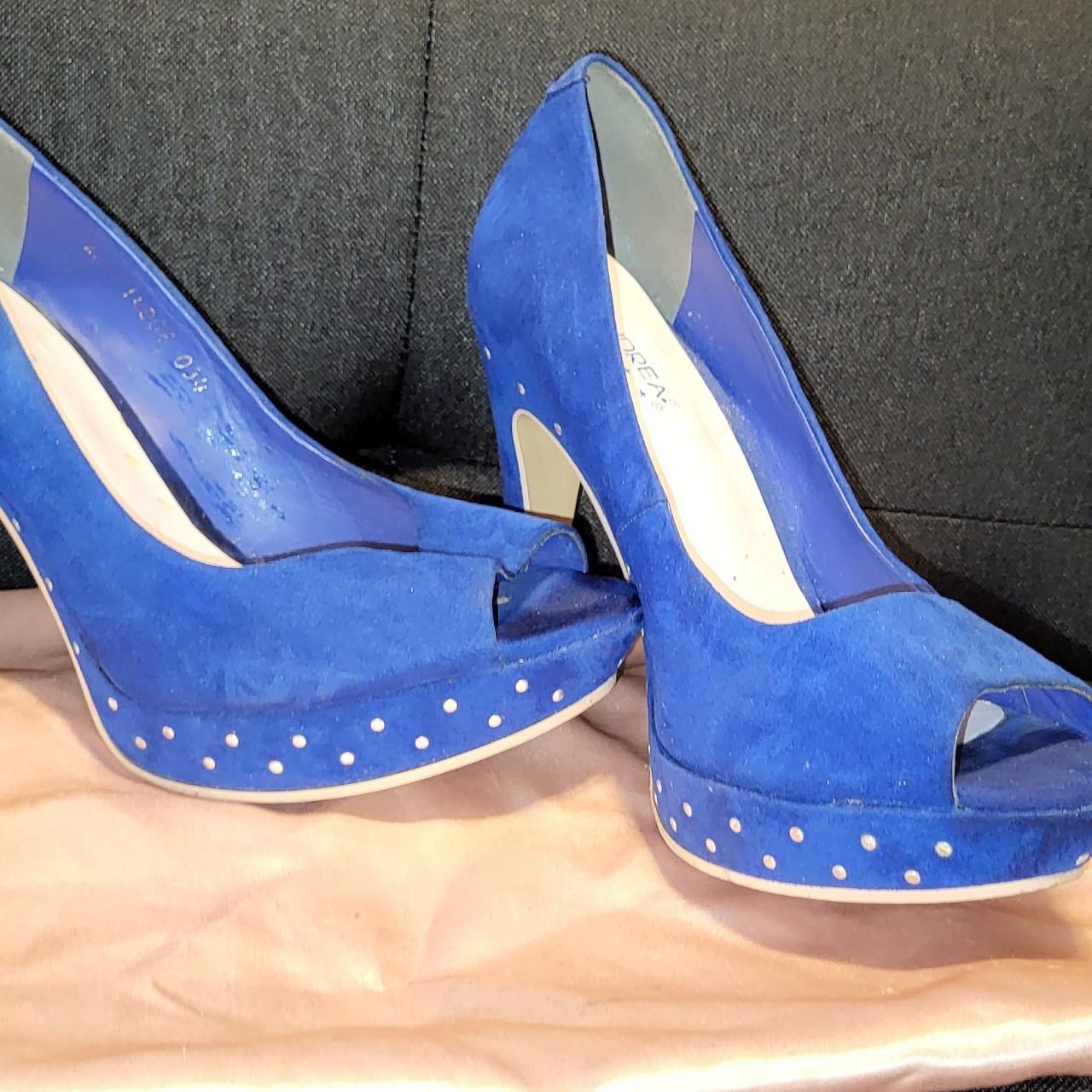blue transparent heels