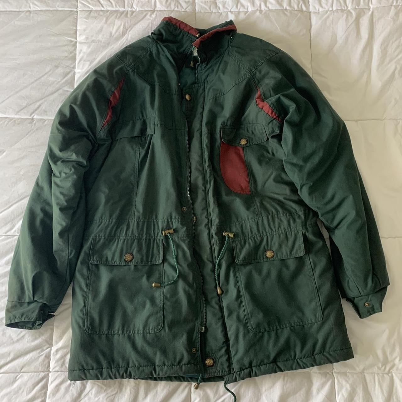 Men's Green And Burgundy Jacket 