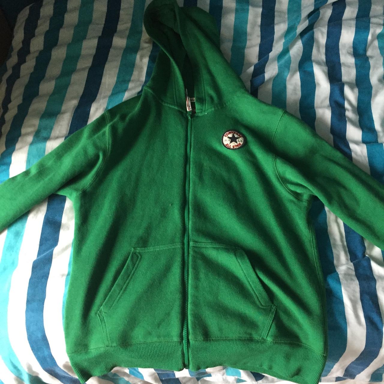 green converse jacket