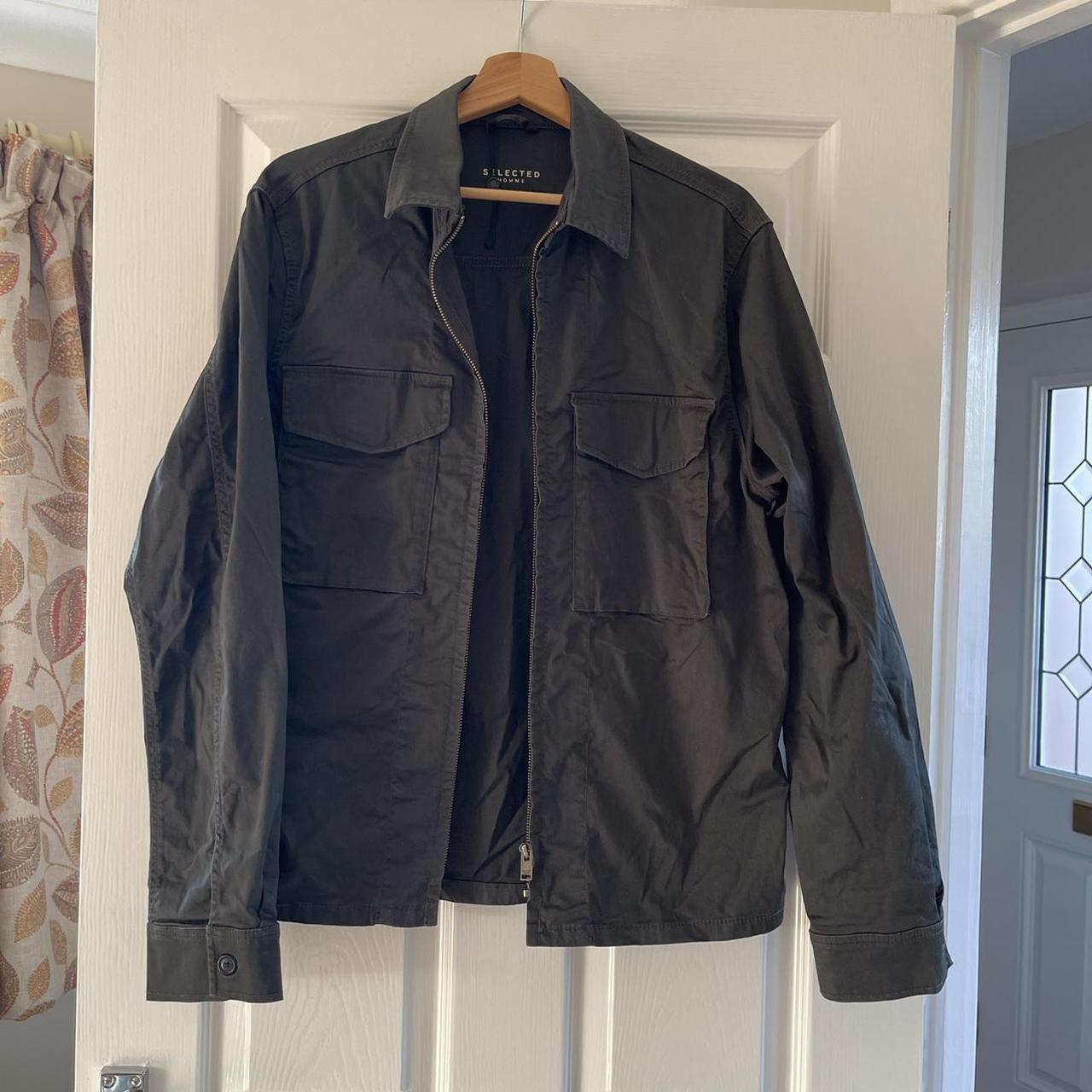Selected homme khaki cargo smart jacket size large... - Depop