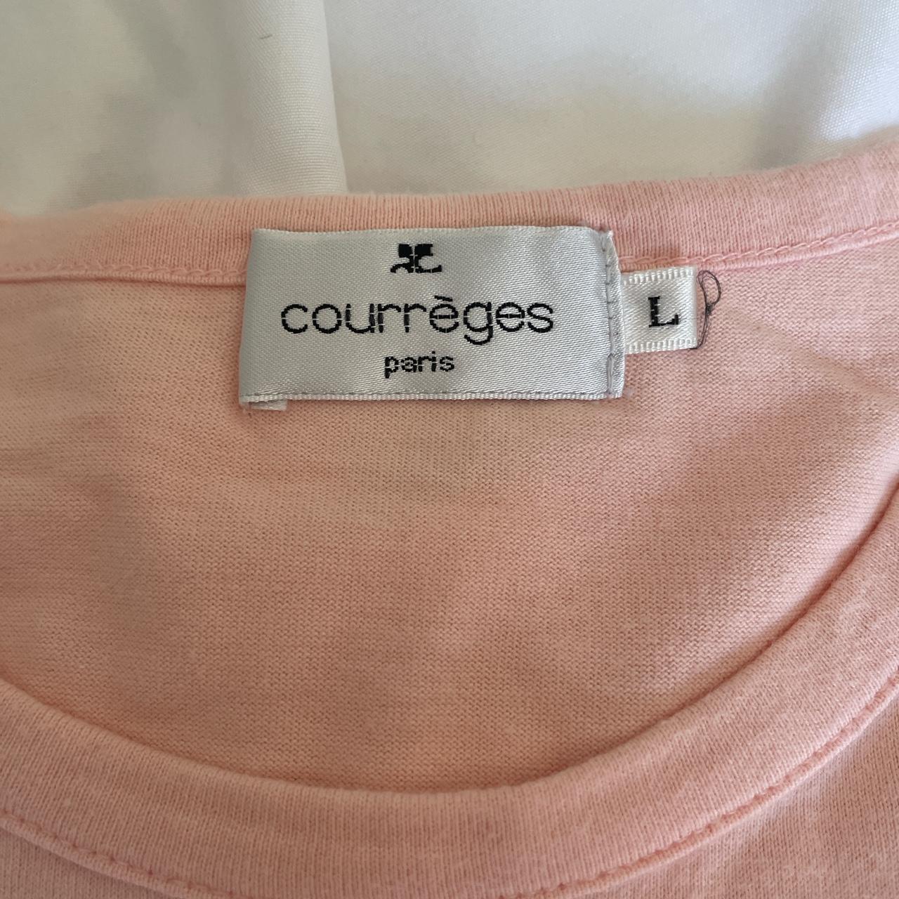 Courrèges Women's Pink and White T-shirt (4)