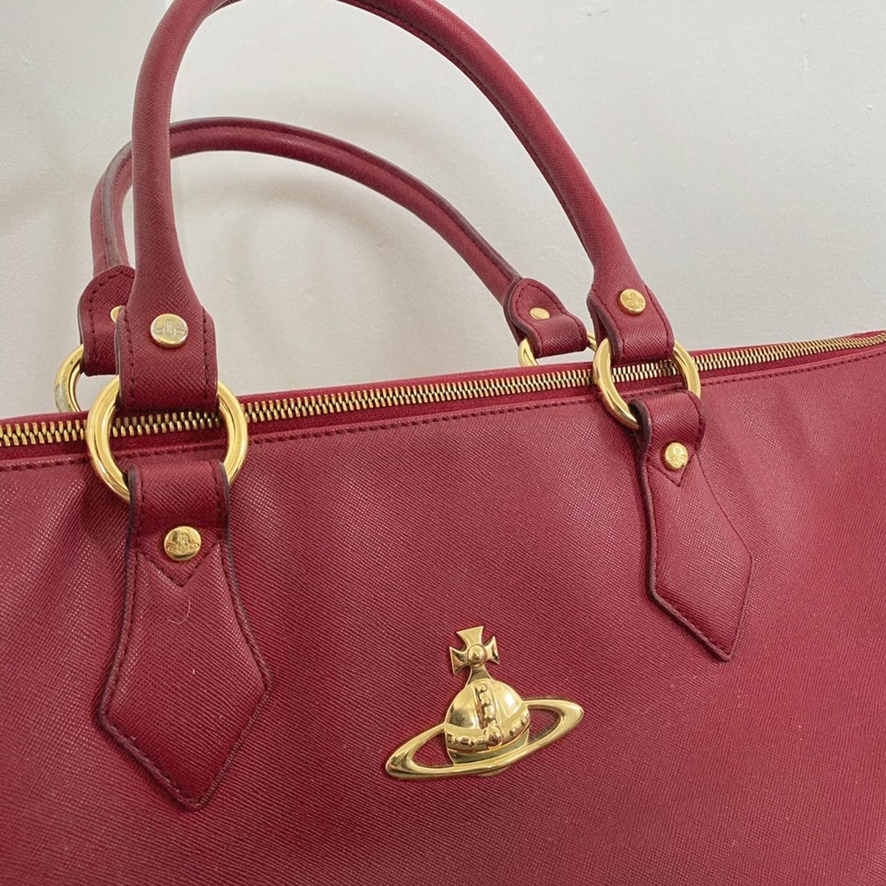 Vivienne Westwood large red bag Damage to the... - Depop