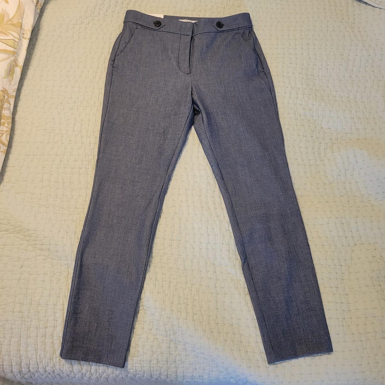 LOFT Women's Blue and Navy Trousers | Depop