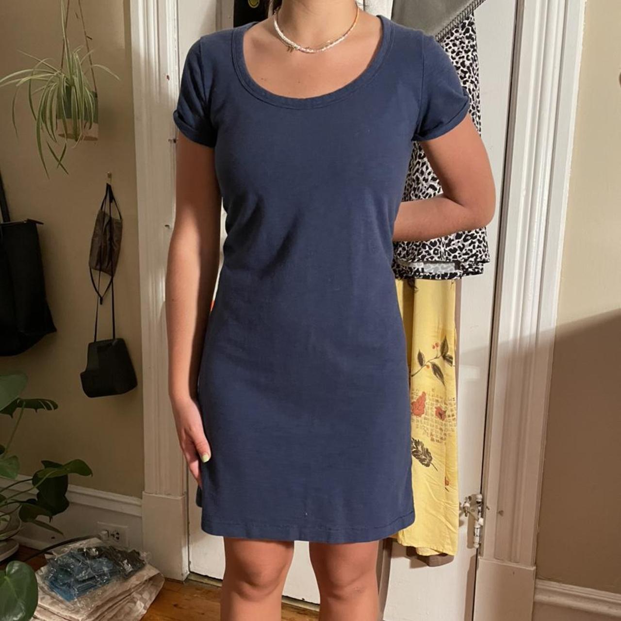 Gap Women's Blue and Navy Dress Depop