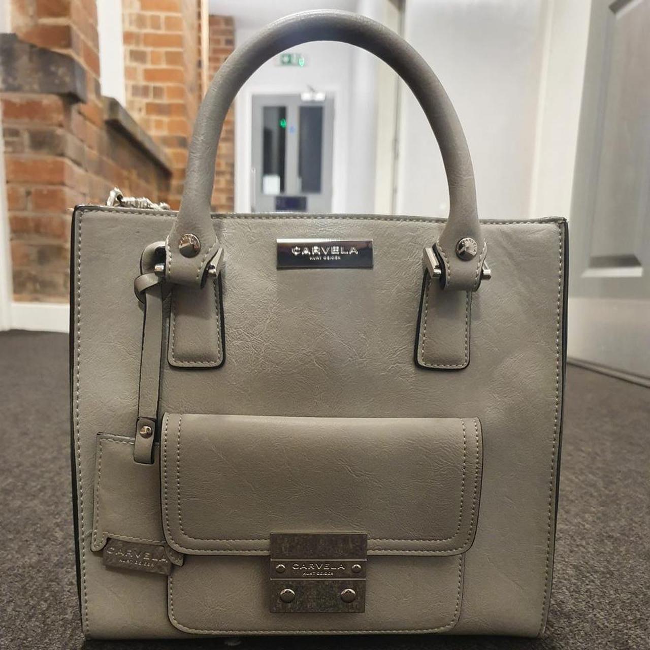 Grey Carvela mini tote bag used but in great Depop