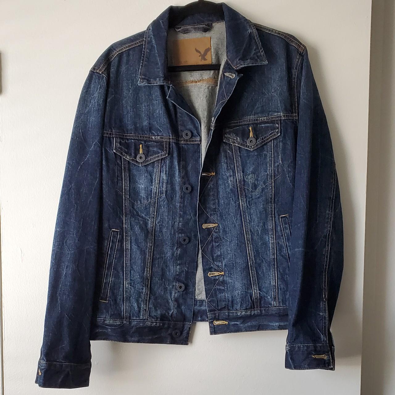 Men's Medium America Eagle Denim Jacket Practically... - Depop