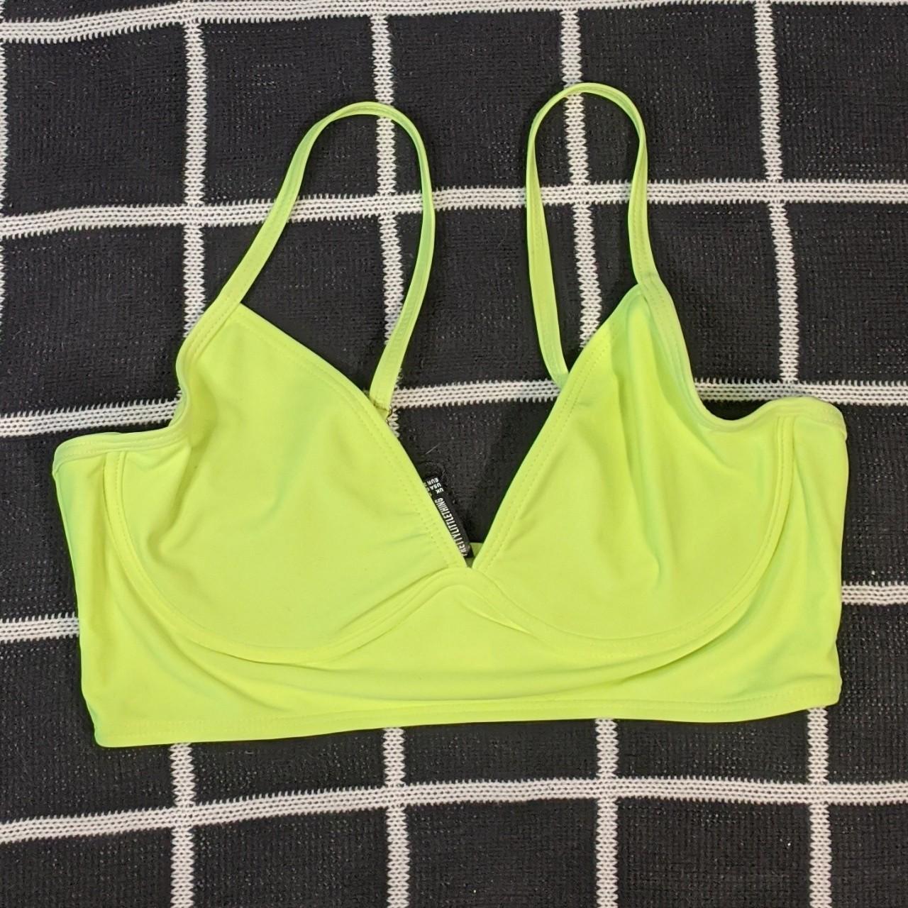 Acid green underwire bikini top. Featuring... - Depop