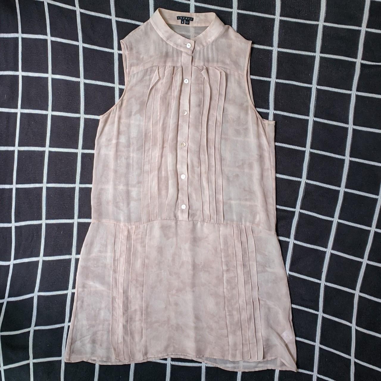 Pink watercolor drop-waist dress. Featuring a... - Depop