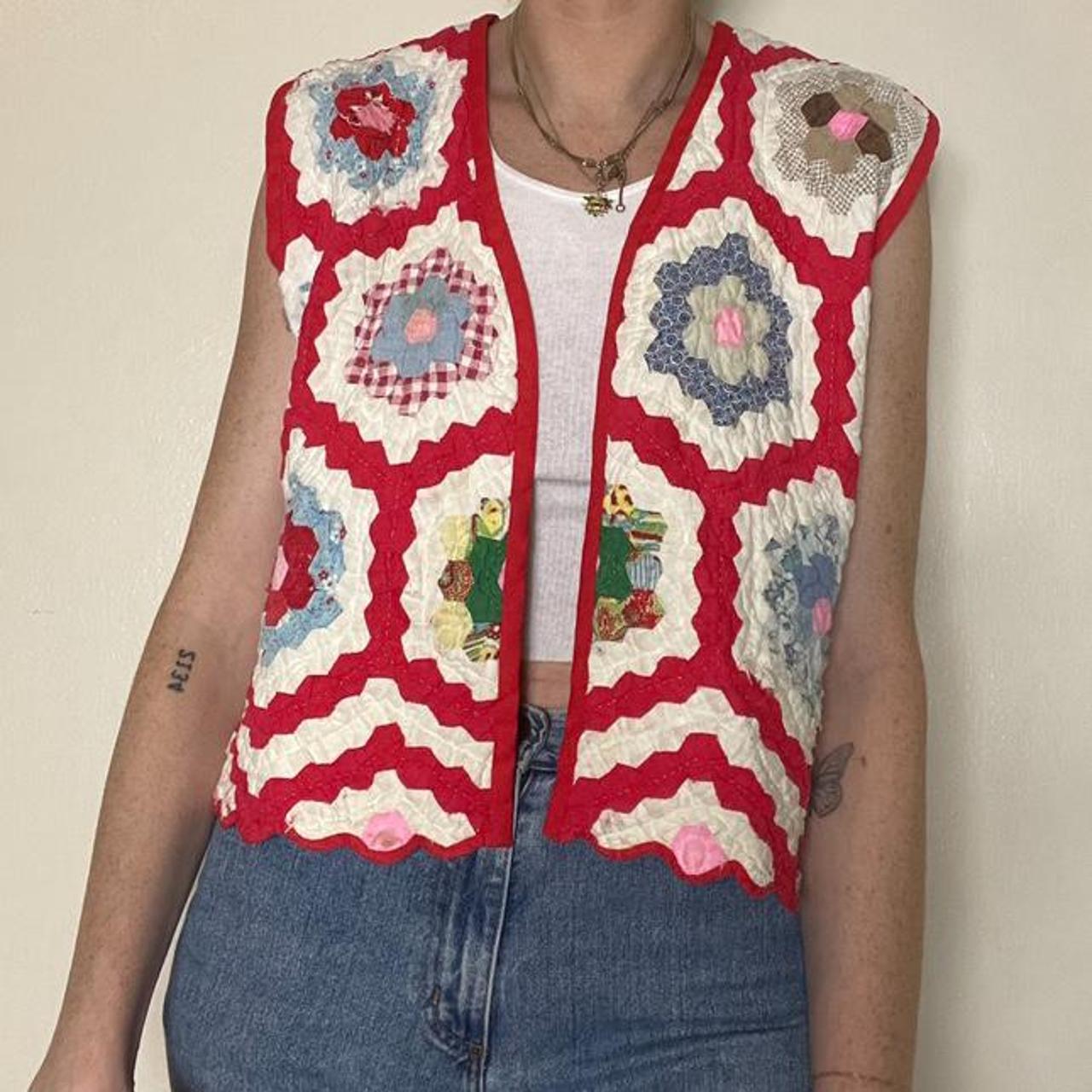Women's Red and White Gilet (2)