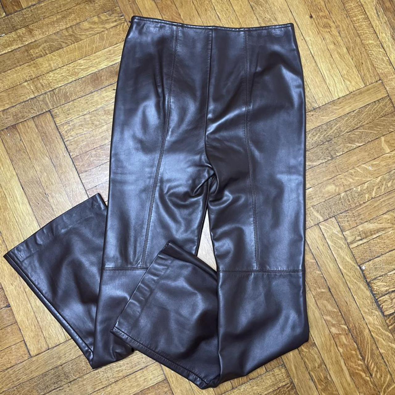 Product Image 1 - Escada brown leather pants. Side