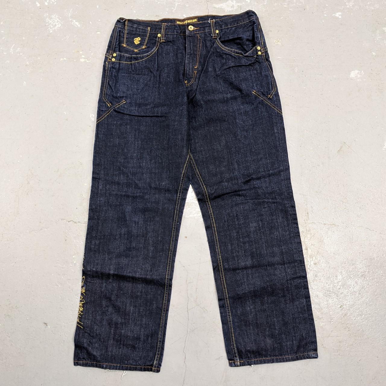 Rocawear Men's Navy and Gold Jeans (2)