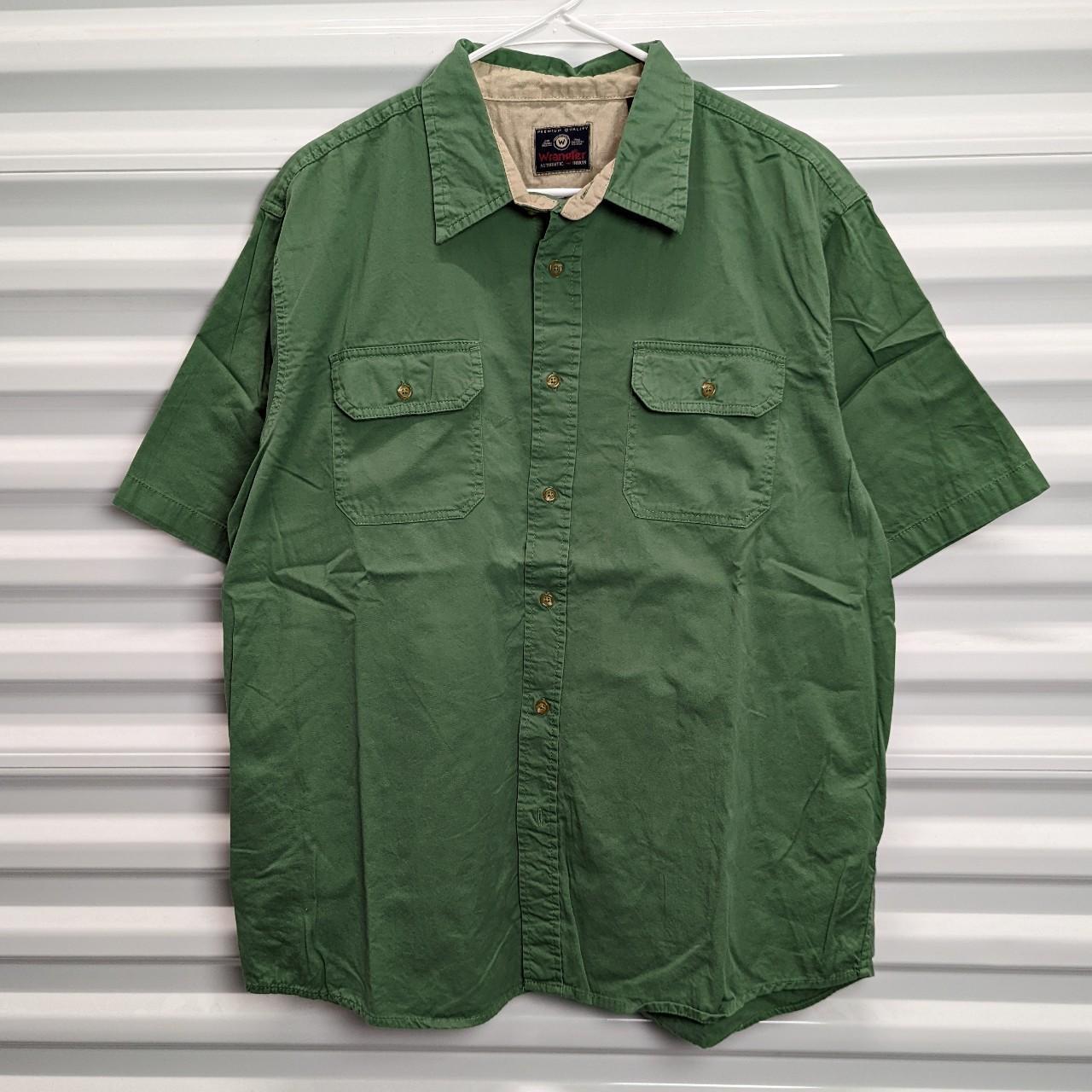 Wrangler Green Button Up Shirt Minimalist Pastel... - Depop