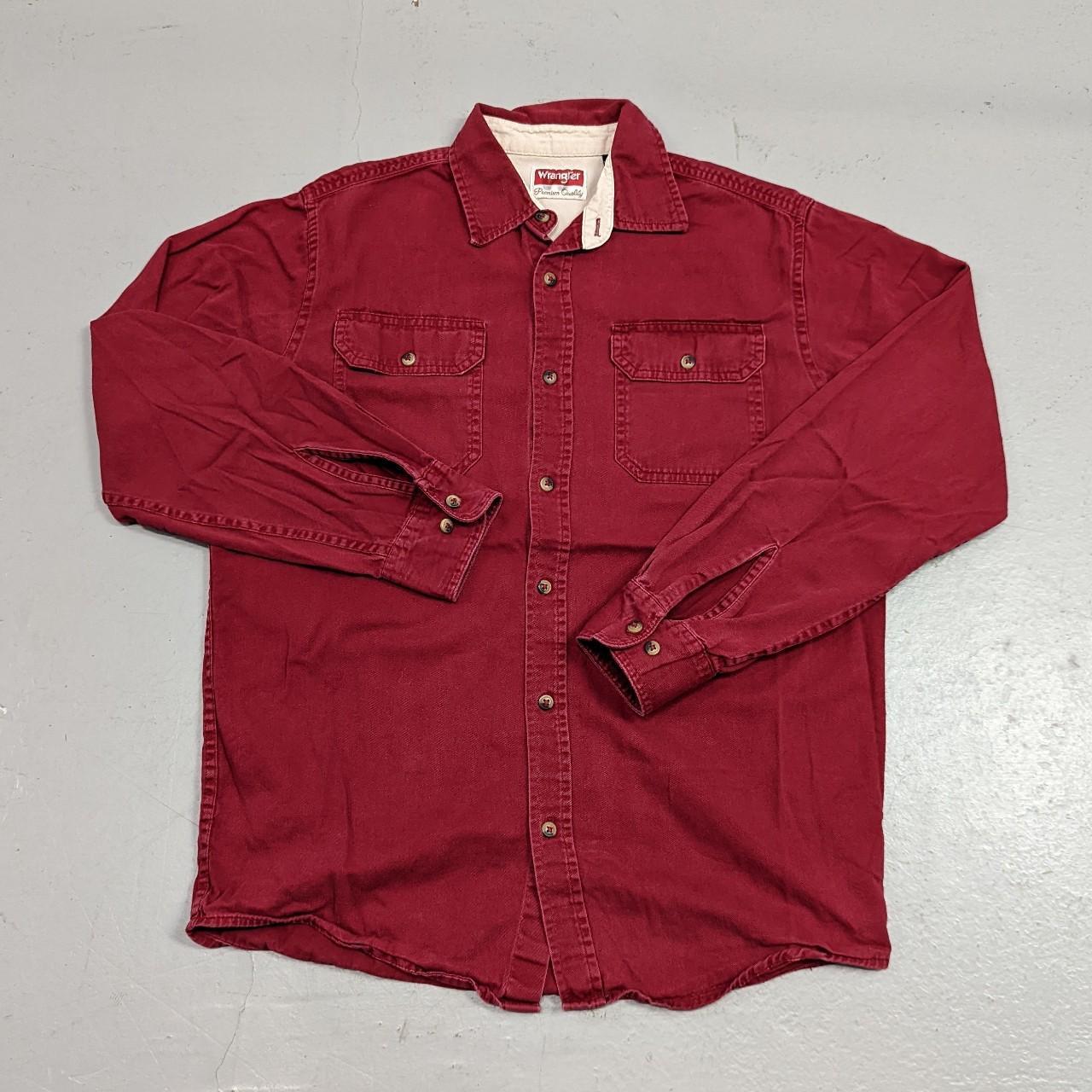 Wrangler Red Button Up Shirt Y2K Western Cowboy... - Depop