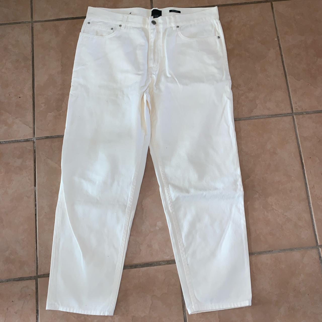 White denim pants sz 34 brand new free shipping... - Depop