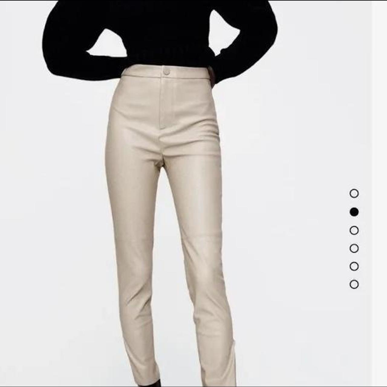 Women's Zara Leather pants, size 36 (Beige)