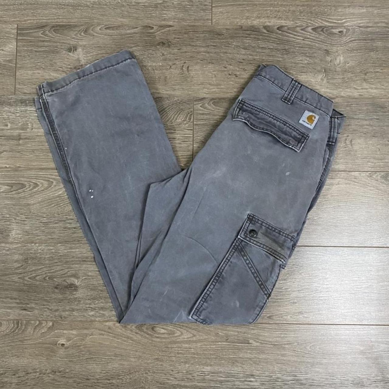 Grey Carhartt Carpenter Trousers 00s Casual Relaxed... - Depop