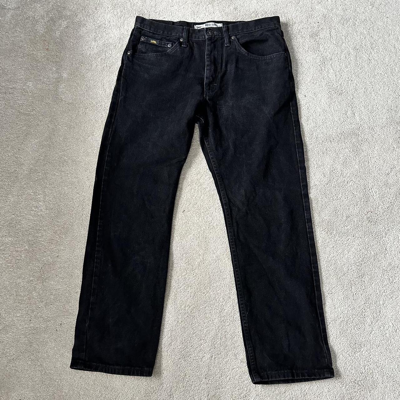 Vintage Lee Black Jeans 00s Casual Waist - 34” Leg... - Depop