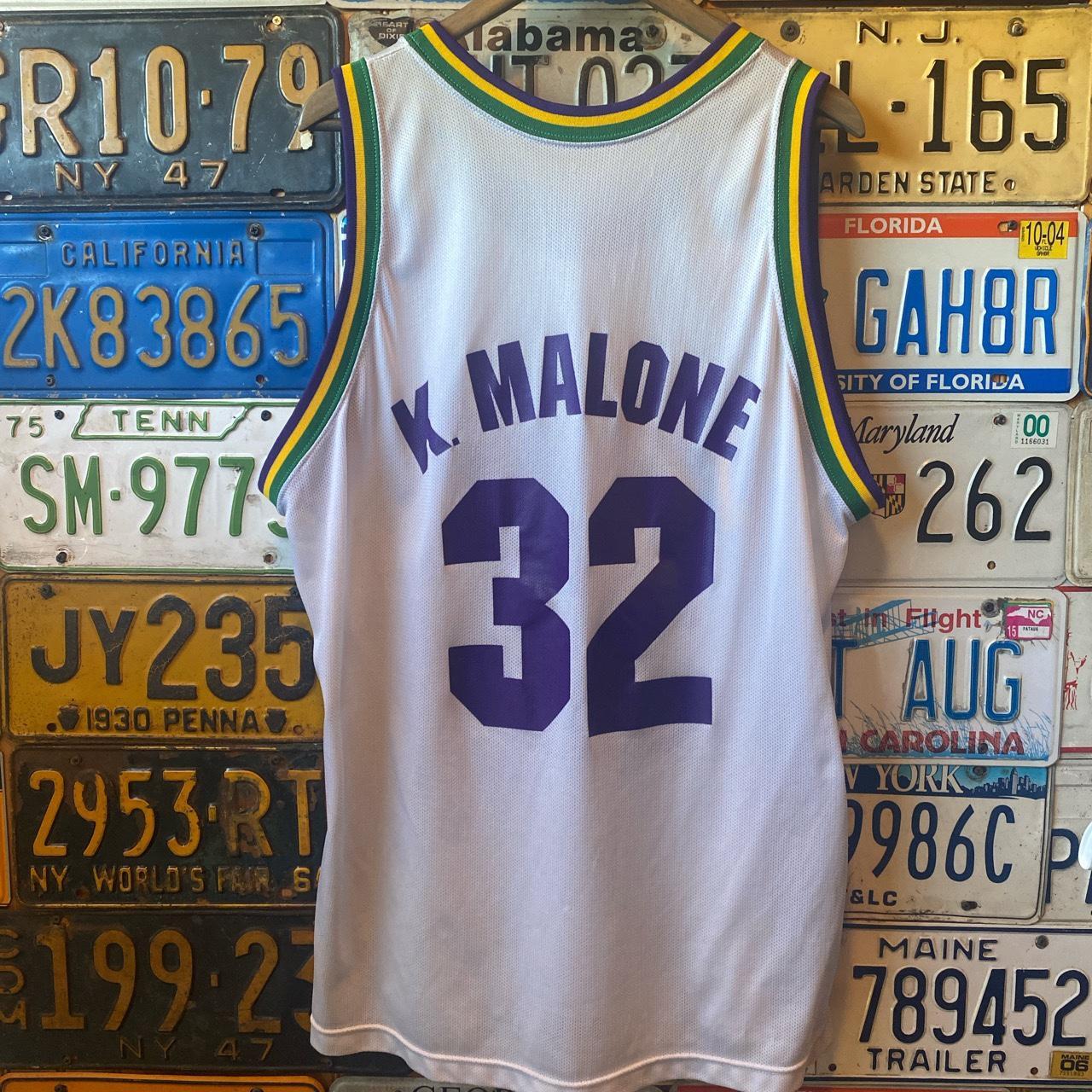 MAILMAN📬 . . . Just Added To The Website! Vintage Champion Authentic Utah  Jazz Karl Malone Jersey Size 48/XL- In Immaculate Condition…