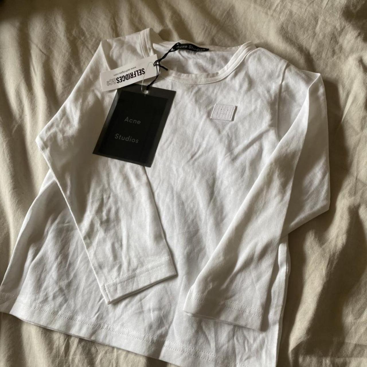 Acne studios white long sleeve top, childrens age... Depop