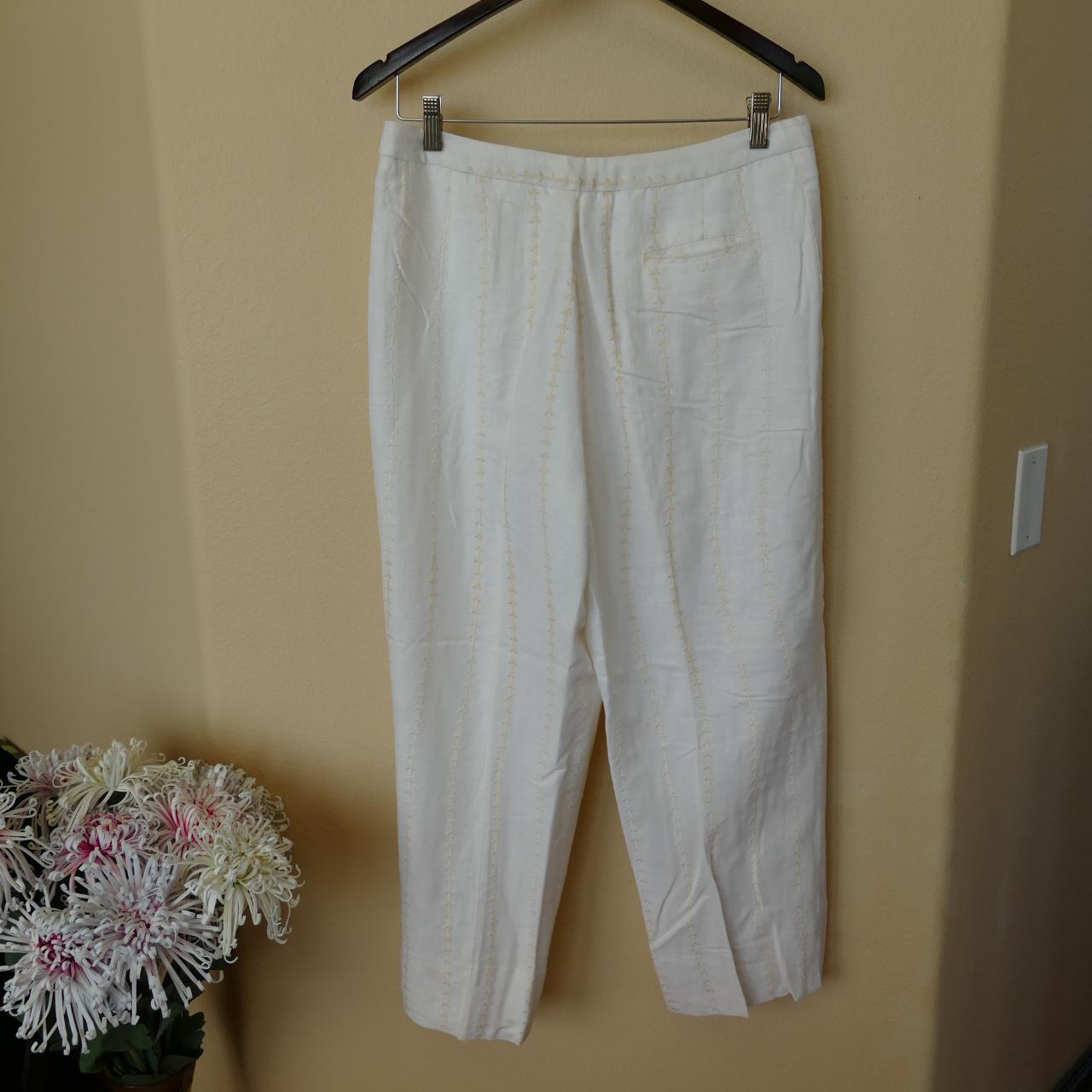 Women's White and Cream Trousers | Depop