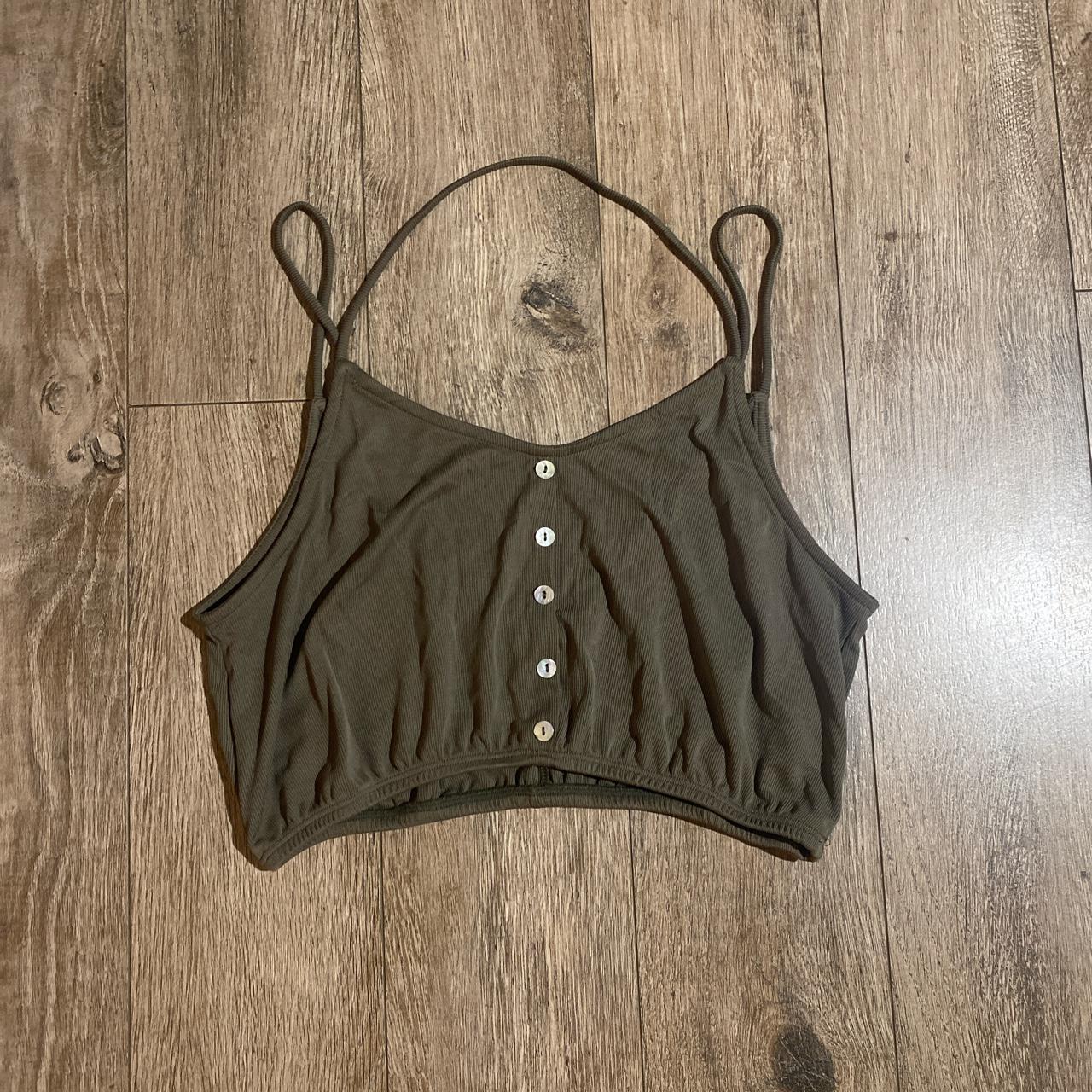 Windsor Olive Green Strappy Crop Top Size Medium Depop