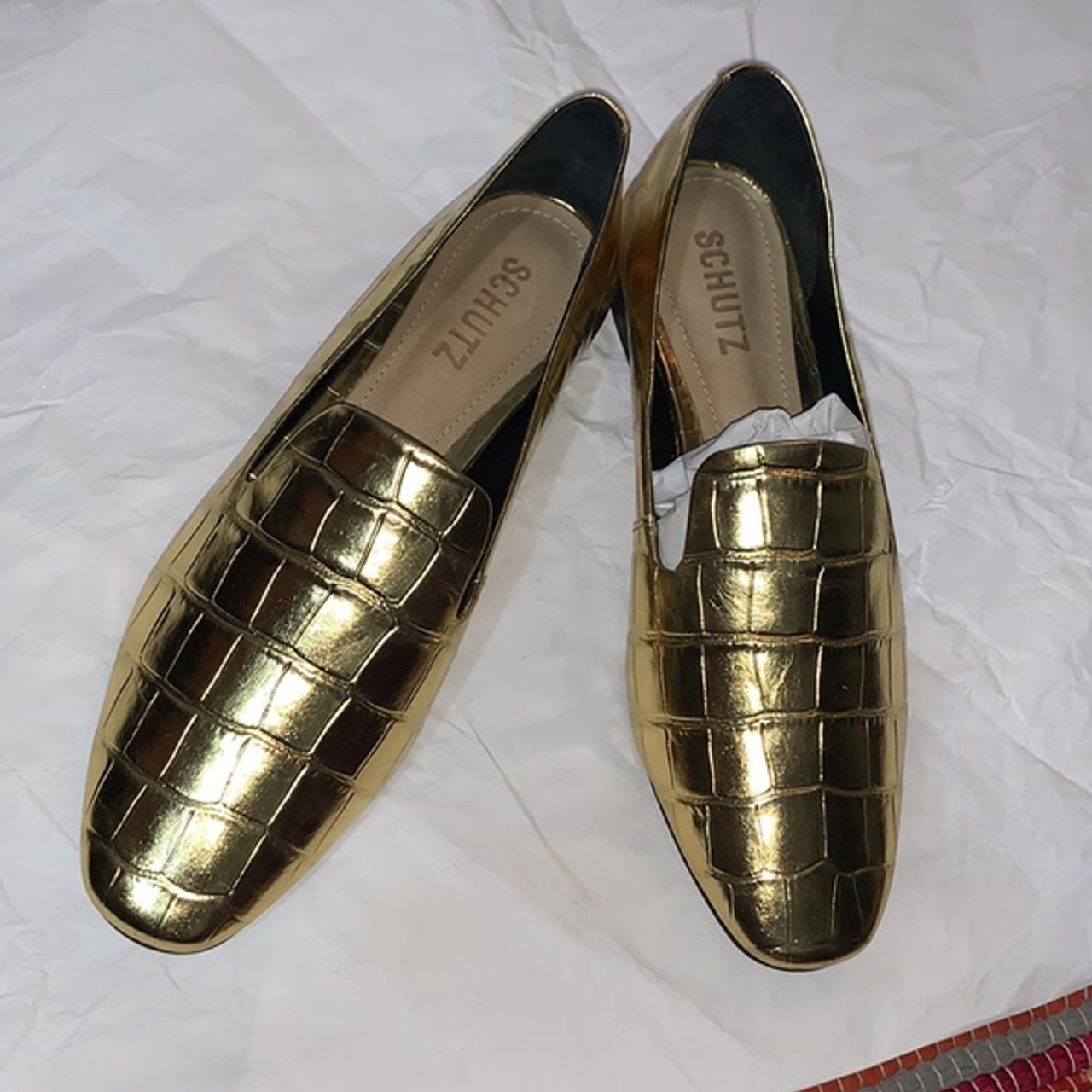 Schutz Women's Gold Loafers