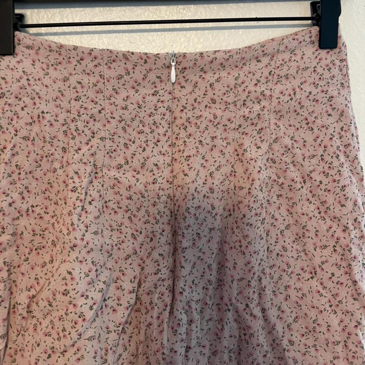 Brandy Melville pink floral skirt. Super cute with a... Depop