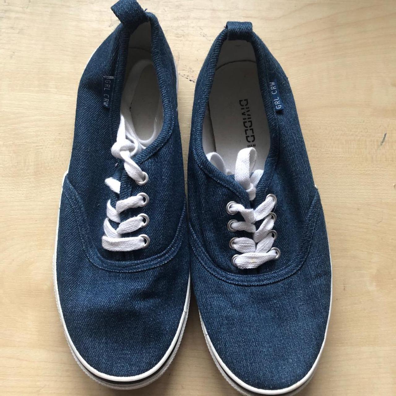 Dark denim canvas shoes from H&M divided - Depop