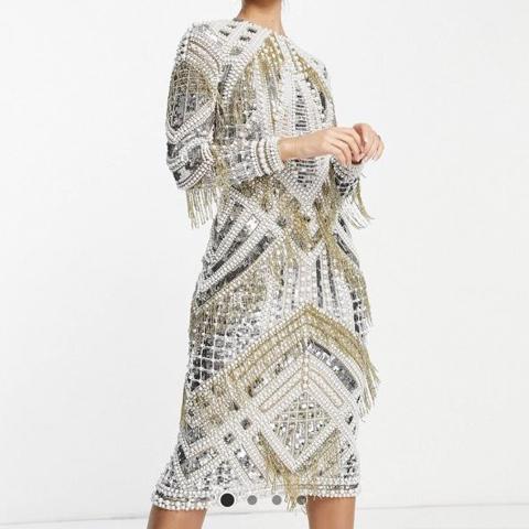 asos edition armour embellished bodycon dress