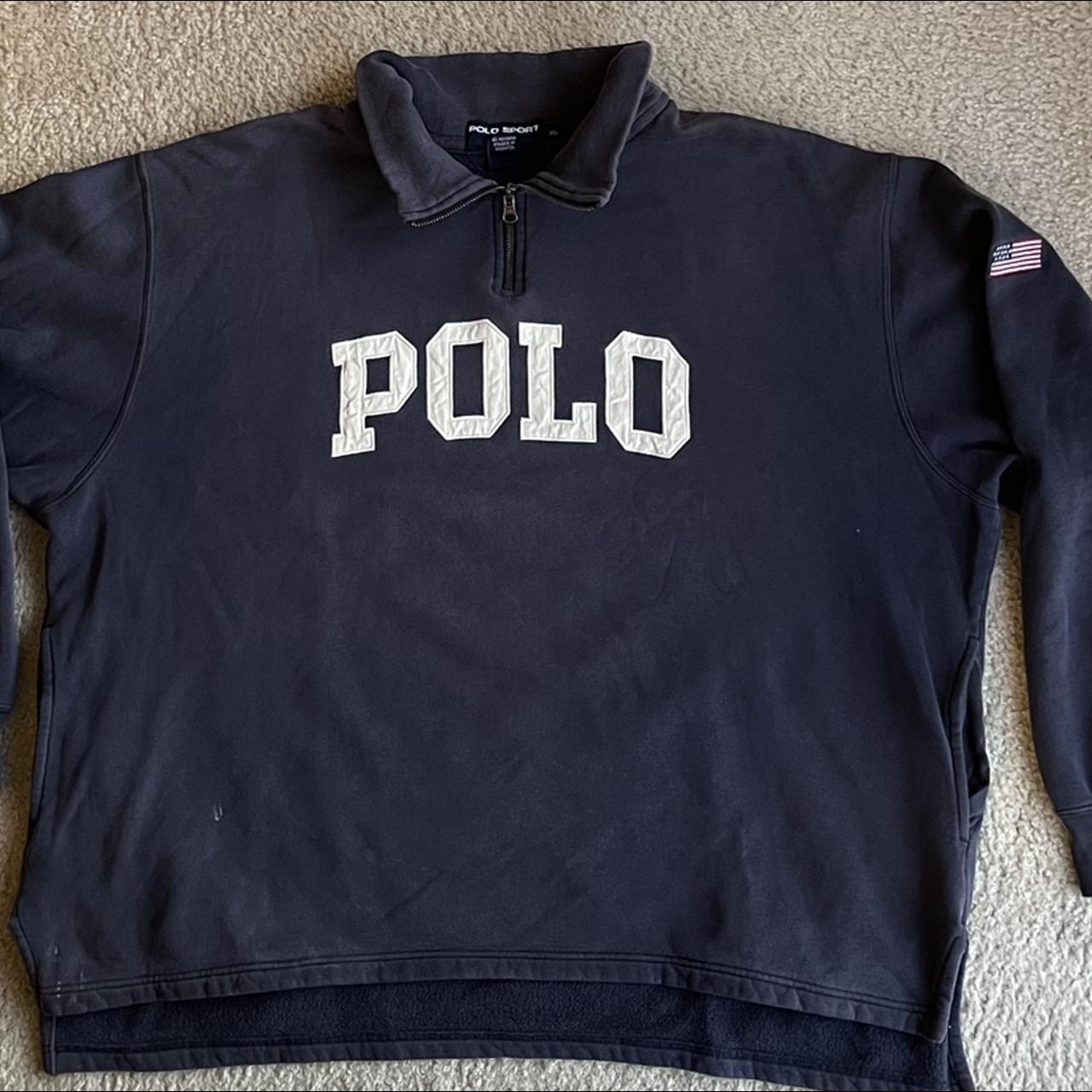 Vintage 90s Polo Sport 1/4 Quarter Zip Sweatshirt... - Depop