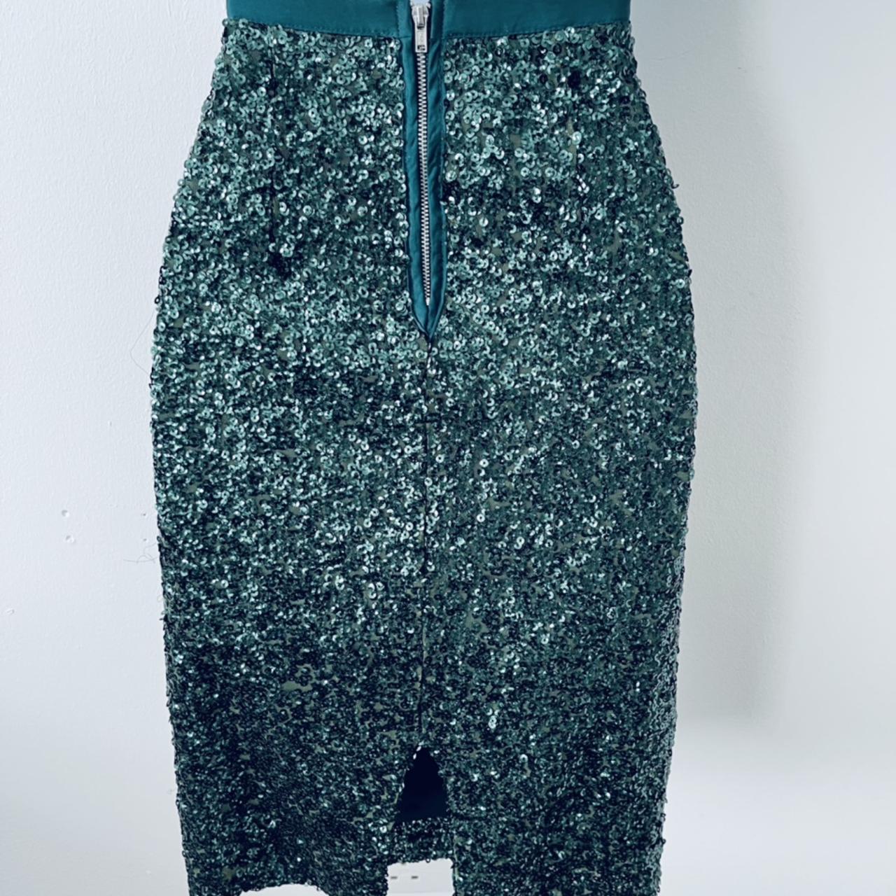 ⚜️miss selfridge green sequin pencil skirt Depop
