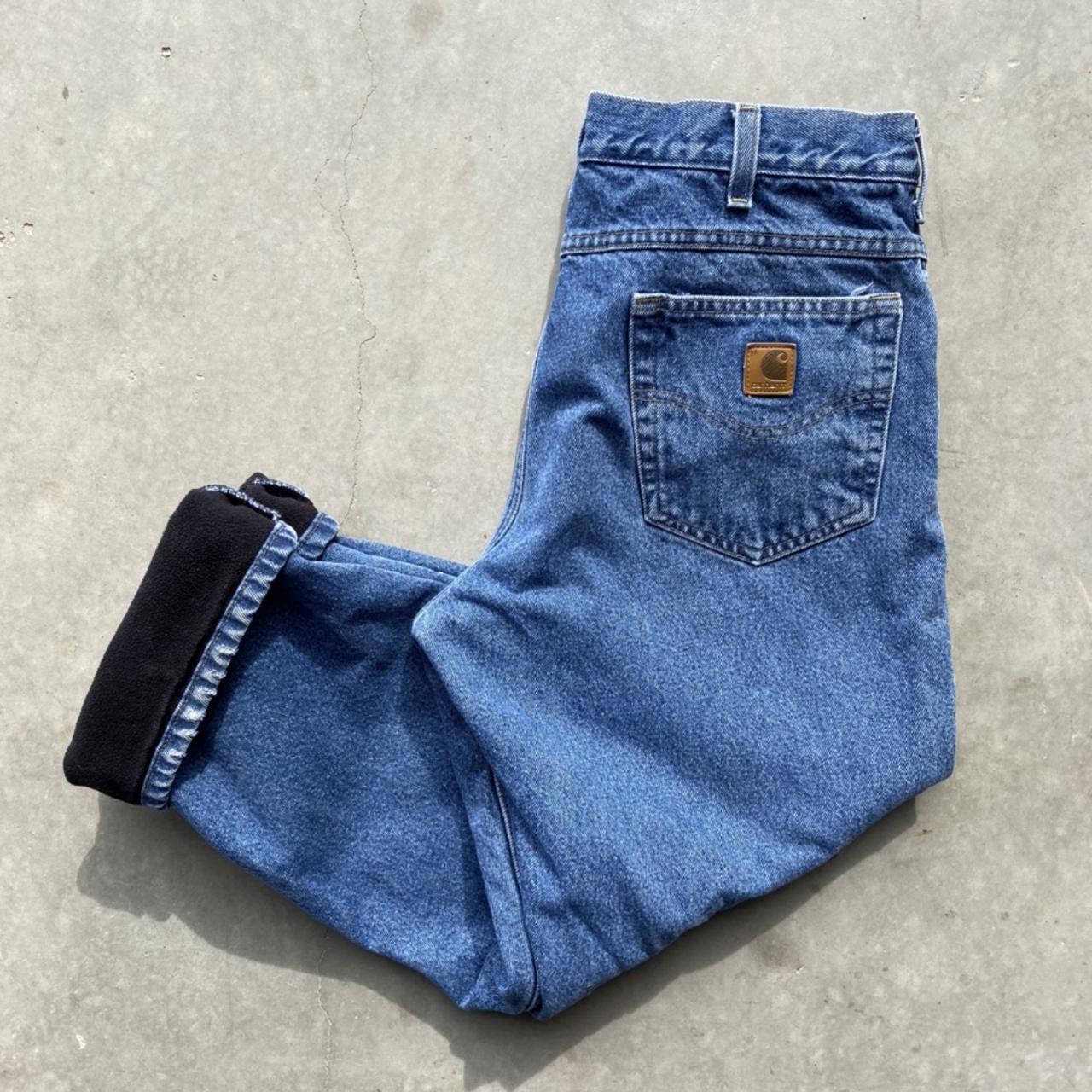 Vintage Carhartt Blue jeans blanket lined for extra... - Depop