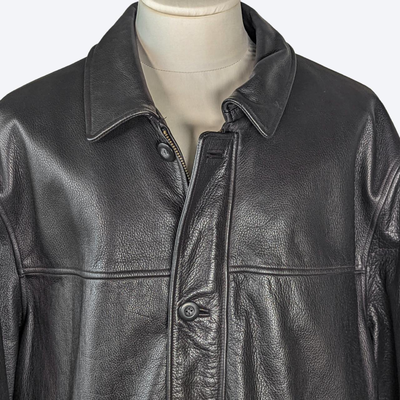 Men's Vintage 90s Urban Wear Leather Jacket with... - Depop