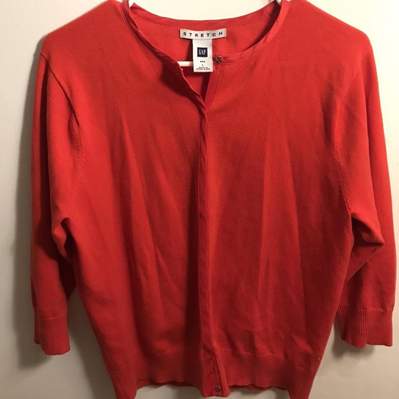 gap red cardigan