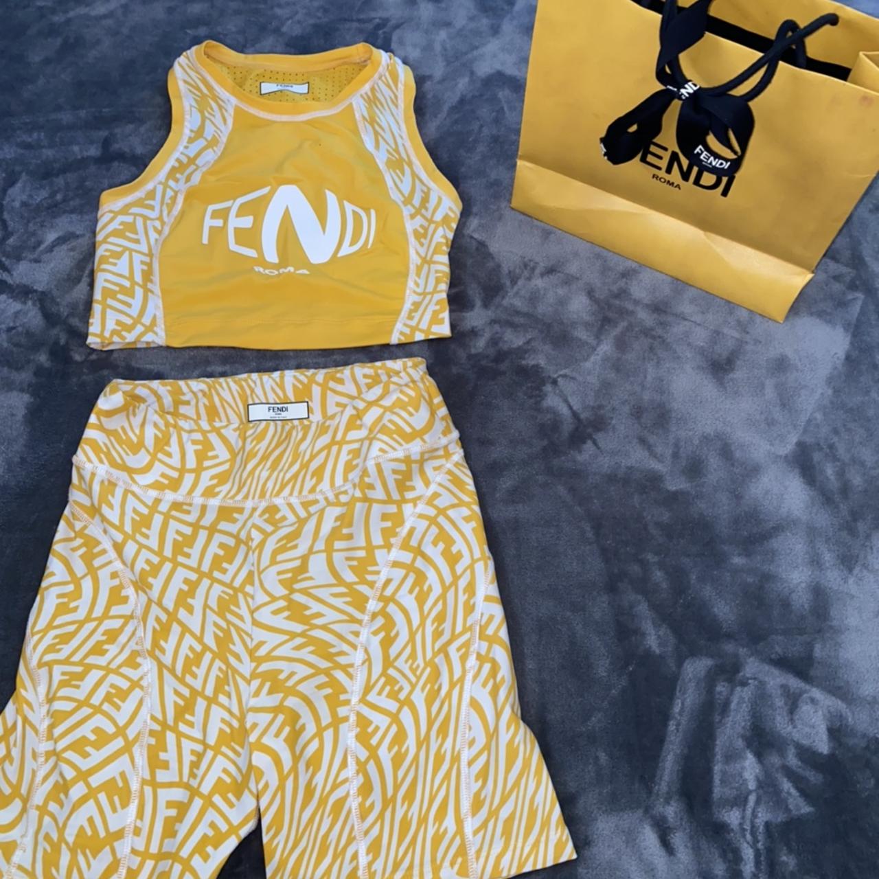 fendi yellow fitness set