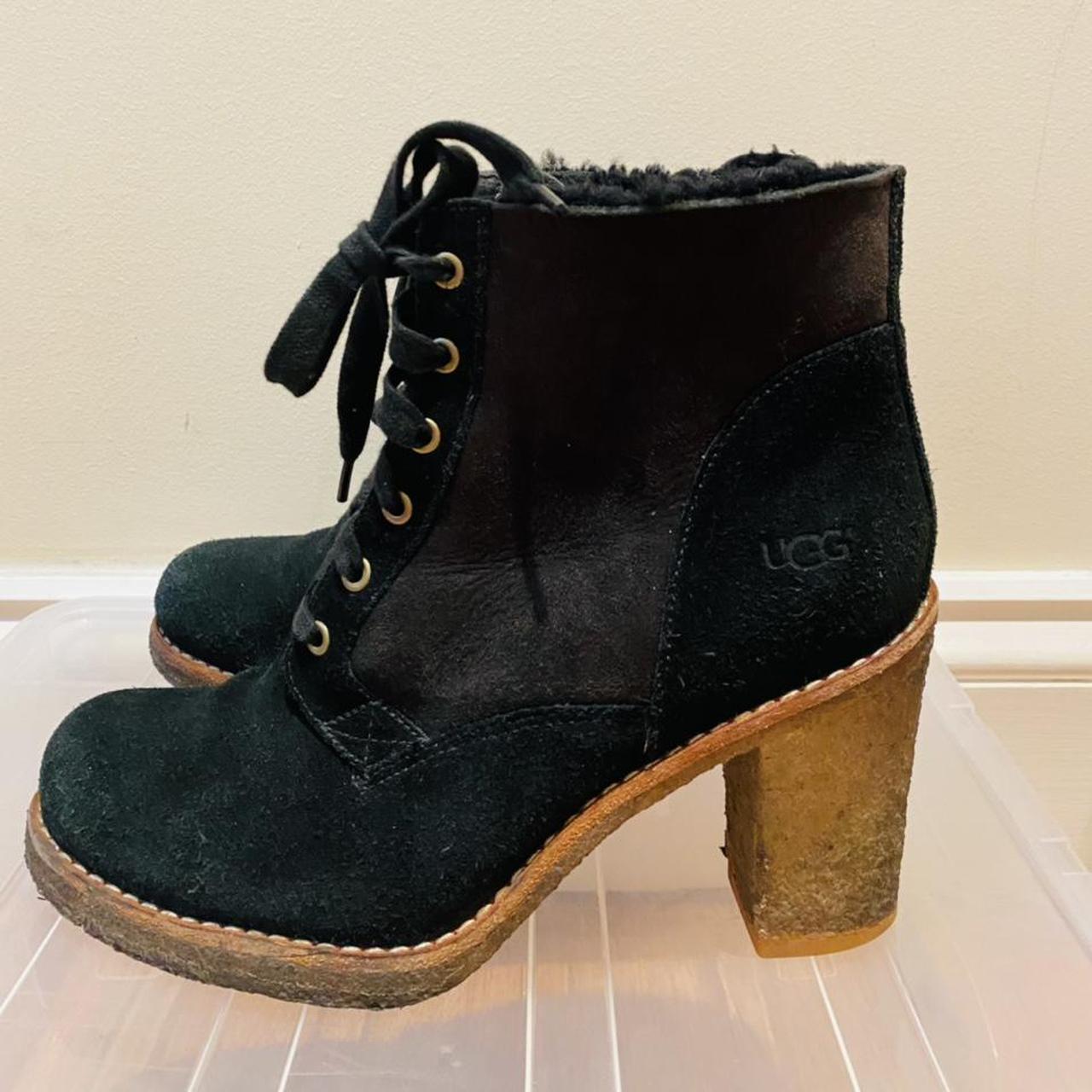 Ugg suede ankle boots with rubber heel for great... Depop