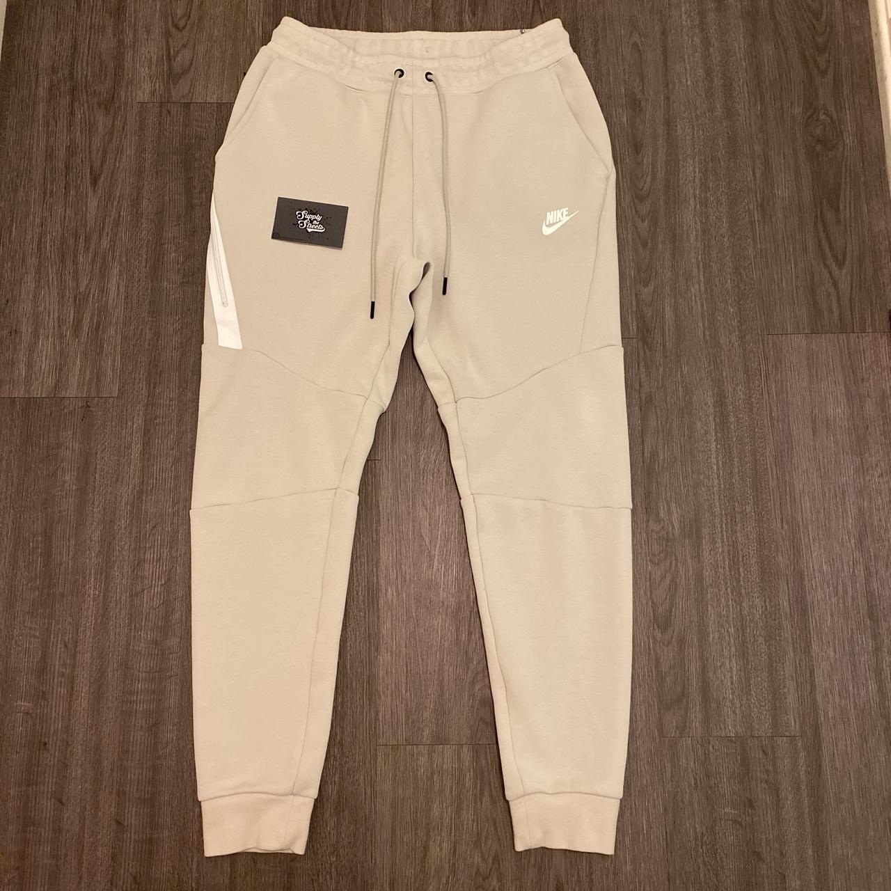 Nike tech fleece joggers cream/platinum ~old... - Depop