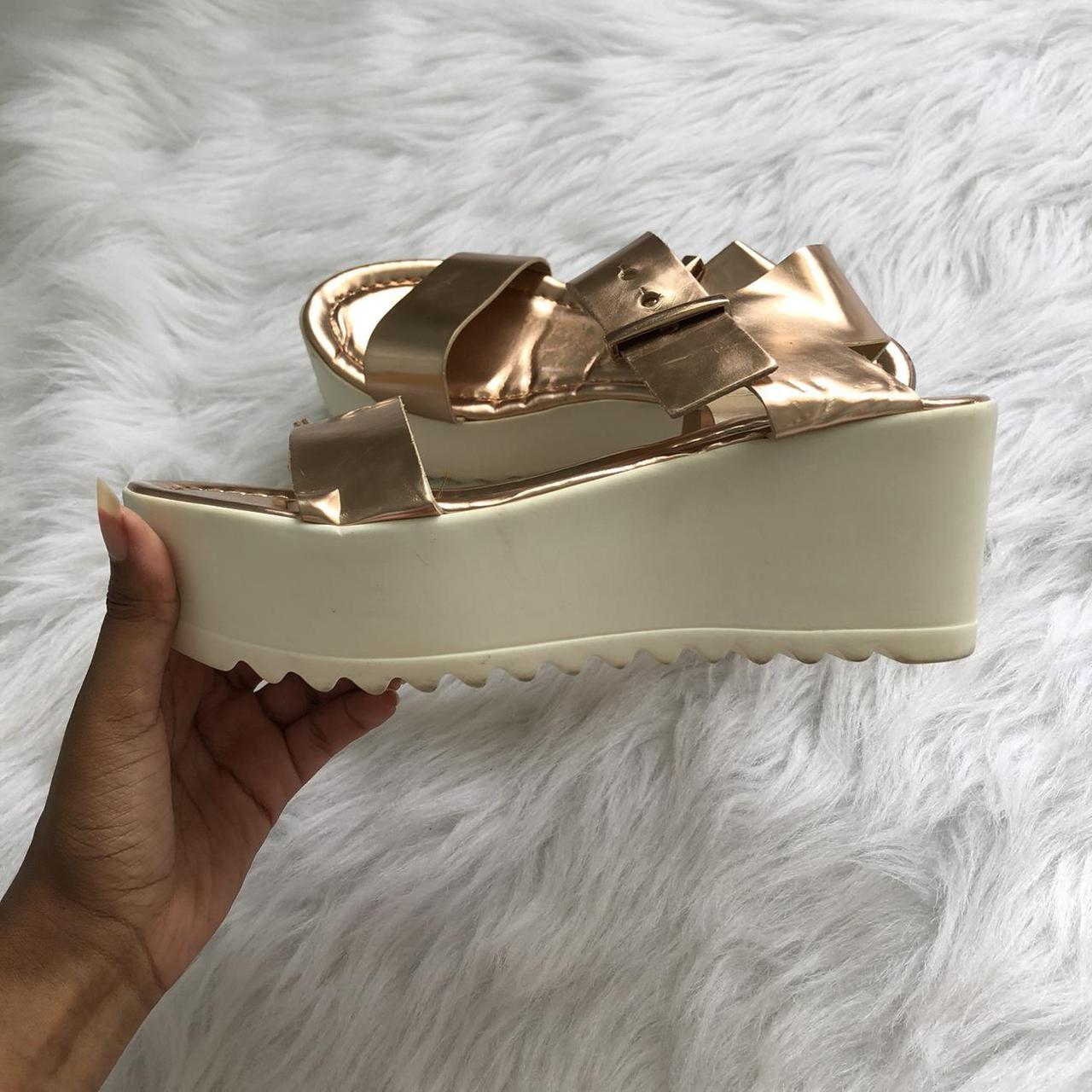 Steve madden platform sandals cheap rose gold