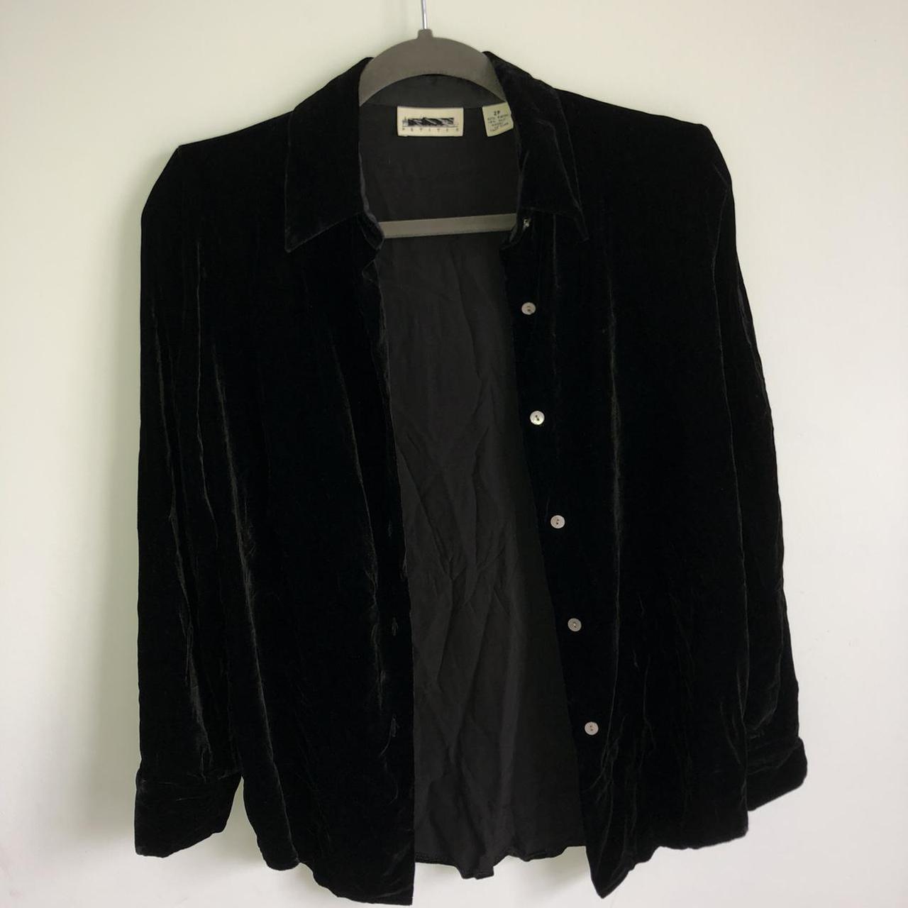 Product Image 1 - Black velvet long sleeve blouse.